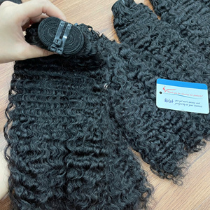 Cheveux humains bruts vietnamiens bouclés birmanes noirs de luxe, trame double épaisseur, pointes épaisses et denses - Product Image 3