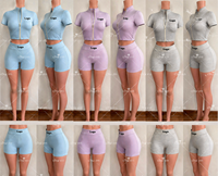 Top Tendance Vente Chaude Vêtements D'été Vêtements Femmes Personnalisé Streetwear Ensembles D'entraînement Zip up Veste À Manches Courtes et Shorts 3 Pcs Ensemble