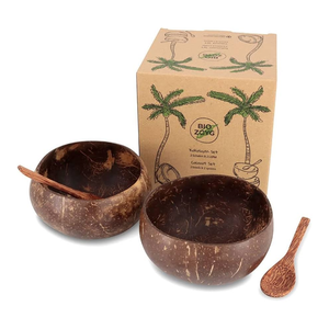 ชุดชามมะพร้าวรักษ์โลกพร้อมช้อนและกล่อง  ทำจากเปลือกมะพร้าวธรรมชาติ  ภาชนะครัวแบบยั่งยืน ขายส่งจากเวียดนาม - Product Image 1