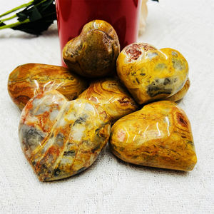 Vente en gros de magnifiques pierres de cristal naturelles de guérison, agates Crazy Lace en forme de cœur pour bijoux féminins - Product Image 2