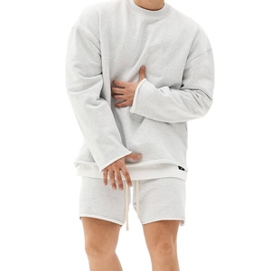 Custom <b>Men's</b> Winter Terry Fabric Print Oversized Hooded <b>Pullover</b> Sweatshirt with 3D Embroidery - Product Image 4