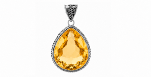 Natural Citrine Sterling Silver Pendant, Pear Cut Citrine <b>Necklace</b>, November Birthstone Jewelry, Yellow Gemstone Gift for Her - Product Image 3