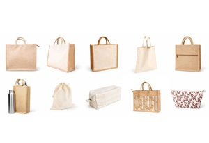 Sac fourre-tout utilitaire en jute naturel avec poche avant zippée, biodégradable, réutilisable, pour le marché, le transport, les courses, robuste et rembourré - Product Image 3
