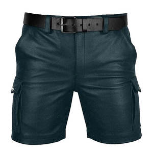 Shorts en cuir véritable pour homme, coupe structurée et construction haut de gamme durable - Product Image 1