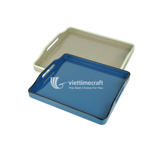 Lacquer Tray, Minimalist High-Gloss Serving Tray, Luxury Decorative Tray with Cut-out Handles for Office, Home & Hotel Decor - Product Image 1