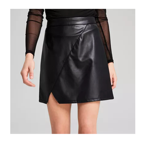 Mini-jupe en similicuir PU pour femme, taille haute, sexy, asymétrique, moulante, couleur unie, tendance, pour club et soirée - Product Image 4