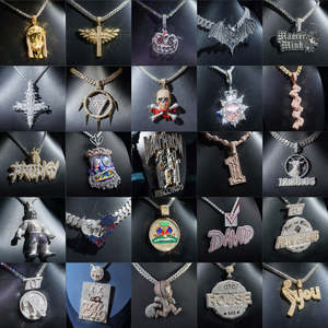 Collar con Colgante Hip Hop Personalizado con Incrustaciones de Diamantes, Joyería con Letra Personalizada en Moissanita, Regalo Estilo Rapero para Él - Product Image 4