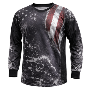 Camiseta de Paintball con la Bandera de EE. UU., Diseño Patriótico de Estrellas y Rayas, Sublimada, Corta, Transpirable, de Malla, para Equipos Deportivos y Entrenamiento - Product Image 2