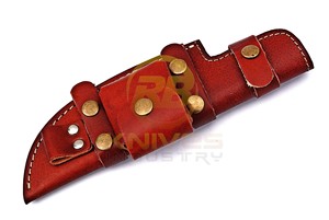 Funda de cinturón de cuero genuino hecha a mano para cuchillo, soporte multiusos, funda para cuchillo de hoja fija de caza, estuche de transporte EDC para la cintura - Product Image 4