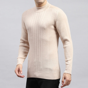 Suéter de Cachemir 100% para Hombre, Cuello Alto Acinturado, Manga Larga, Color Sólido, Tejido de Punto para Otoño - Product Image 6