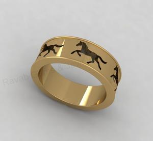 High Quality Solid 925 Silver 7mm Wide Horse Equestrian Blank Bezel <b>Ring</b> Setting <b>for</b> Breastmilk <b>Ashes</b> Resin DIY Jewelry Findings - Product Image 1