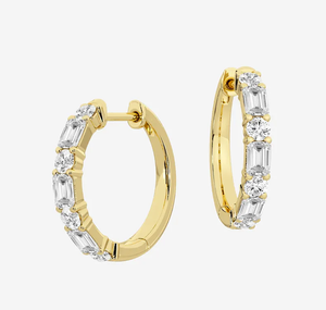 <b>Hoops</b> Earrings Diamond Earrings Gold and <b>Silver</b> Earrings Natural and Lab Grown Diamonds Earrings <b>Hoops</b> Fine Jewelry for Women - Product Image 1