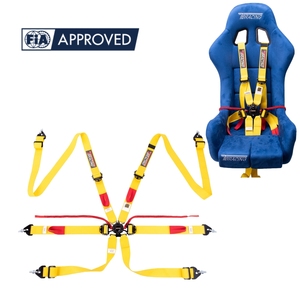 เข็มขัดนิรภัยสำหรับรถแข่ง TBRACING SPORT PLUS 3 แบบ 6 จุด มาตรฐาน FIA พร้อมสายรัดยืดหยุ่นและดีไซน์ปลดเร็วสำหรับผู้ขับขี่ ขายส่ง - Product Image 1