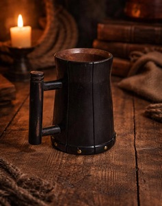 Eco-Friendly Polished Wooden Viking <b>Mug</b> with Hand Carved Engraving and Animal Design-Valentine's Day & Halloween Gift - Product Image 6