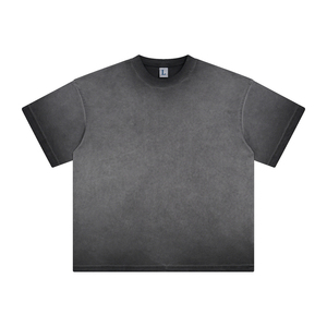 Camiseta Oversize de Hombre Estilo Streetwear con Hombros Caídos, Lavado Ácido, Vintage Pesado, Logotipo Personalizado OEM, 100% Algodón de Secado Rápido al por Mayor - Product Image 2