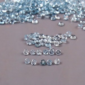Aigue-marine Ronde 2mm Taillée, Pierre Précieuse en Vrac, Prix d'Usine, Qualité Supérieure pour la Fabrication de Bijoux, Vente en Gros - Product Image 1