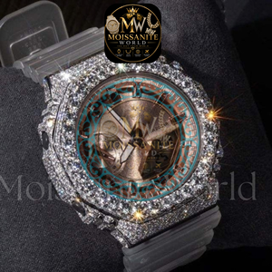 Wholesale <b>Men's</b> Luxury Stainless Steel Analog Quartz Movement Full Pave Moissanite Diamond VVS Stone Hip Hop Wrist <b>Watch</b> - Product Image 4