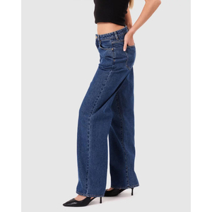 Jeans de Mezclilla de Cintura Alta y Pierna Recta, Lavado Medio, Corte Holgado, Pantalones Casuales de Algodón para Mujer, Estilo Primavera 2026 - Product Image 6