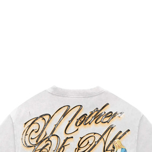 Mother of All Nations Printed Regular Fit T-Shirt <b>Men</b> Street Style Short Sleeve <b>Turtleneck</b> 100% Cotton Solid White - Product Image 4