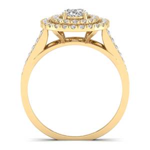Bague de fiançailles REYES de haute qualité en or jaune 14K 22K avec diamant de laboratoire ovale de 1,3 carat, certifié IGI, pour mariage et joaillerie fine - Product Image 4