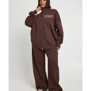 Conjunto Deportivo para Mujer, Estilo Urbano, Personalizado con Impresión DTG, Chaqueta con Cremallera y Hombros Caídos, Forro Polar de Poliéster, OEM ODM - Product Image 4