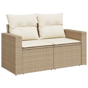 Conjunto de Sofás Grandes para Jardín en Ratán Sintético Beige con Acero con Recubrimiento en Polvo, Muebles de Exterior Premium - Product Image 6