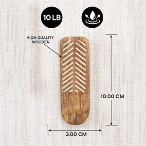 Ganchos de Pared de Madera Tallada con Adhesivo, Diseño Tribal, Decorativos, Acabado Natural, para Almacenamiento en el Hogar - Product Image 2