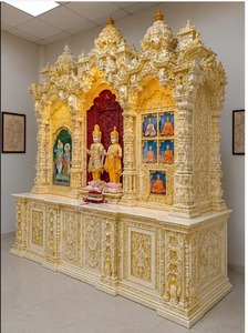 Big Swaminarayan Teak Wood Mandir For Home <b>Hand</b> Carved Wooden Hindu Temple for Home & Office Wholesale Indian Pooja Ghar Mandir - Product Image 6