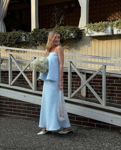 Women <b>Linen</b> Two Piece <b>Set</b> Sleeveless Camisole Top and Long Skirt Elegant Summer Co Ord <b>Set</b> Resort Wear Outfit - Product Image 1