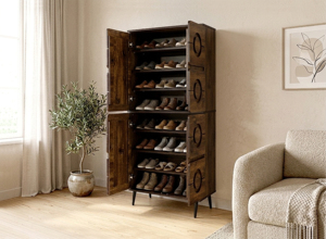 Organizador Plegable Moderno de 8 Niveles, Modelo Ryan, con 4 Puertas, para Zapatos, en Color Roble Pacífico, para Sala de Estar, Mueble para el Hogar, Gran Venta - Product Image 2