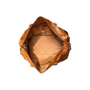 Sac de voyage vintage en cuir de chèvre véritable, sac de week-end élégant avec fermeture à glissière - Product Image 1