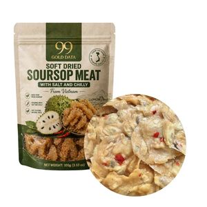Soursop Fruit Snack Soft <b>Dried</b> Salty Spicy Sugar-Free WITH Salt and Chili Soft Tender Texture Graviola Fruit Snack Hot Sale - Product Image 1
