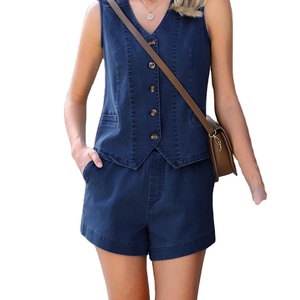 ชุด2ชิ้นเสื้อยีนส์มีกระดุมแบบสั้นสำหรับ2026สำหรับผู้หญิงชุด2ชิ้นกระโปรงยีนส์สำหรับฤดูร้อน - Product Image 6