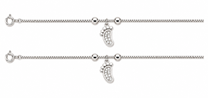 Tobillera de Plata de Ley 925 con Dije de Pie de Bebé para Mujer, Diseño Colgante de Circonita Cúbica de Alto Brillo, Uso Diario, Fiesta en la Playa, Aniversario - Product Image 3