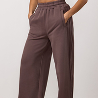 Ensemble de survêtement décontracté pour femme en molleton solide 100 % coton respirant, avec sweat à capuche et pantalon de jogging, personnalisable, haute qualité, pour l'hiver