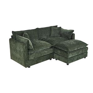 2187 Divano Verde a 2 Posti con 1 Poggiapiedi per Soggiorno - Product Image 6