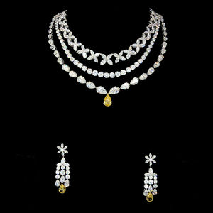 96ct EF VVS-VS Lab-Grown Brilliant Diamond 14KT White Gold IGI Certified <b>Necklace</b> Earring Set Elegant Fine Jewelry <b>Statement</b> - Product Image 1