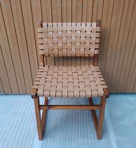 Sillón de Madera Maciza con Detalles en Cuero Tejido a Mano, Sillón de Salón de Madera Hecho a Mano, Muebles Modernos para Sala de Estar Hechos en Vietnam - Product Image 3