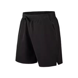 Shorts décontractés pour hommes, blancs, couleur unie, taille élastique avec cordon de serrage, respirants, taille mi-haute, en tissu tissé 100 % polyester - Product Image 6