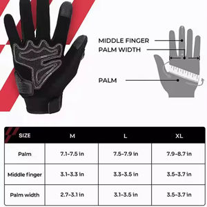 Gants de moto en cuir durables pour hommes, protection intégrale des doigts, compatibles écran tactile, pour aventures en plein air - Product Image 6