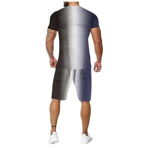 Ensemble d'été personnalisé pour homme, grande taille, 2 pièces, short, avec impression de logo personnalisé sur le côté, 100% coton lourd - Product Image 6