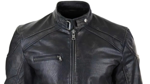Chaqueta de Cuero Personalizada para Hombre, Cuello Alto, Ajustada, de Cuero PU, Estilo Motociclista, Casual, Chaqueta de Cuero para Motociclista - Product Image 2