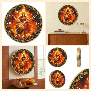 Reloj de Pared Sherawali Mata de Plástico Personalizado Premium con Impresión Digital para el Día de la Madre, Navidad, Decoración de Templos y Salas de Pooja - Product Image 2