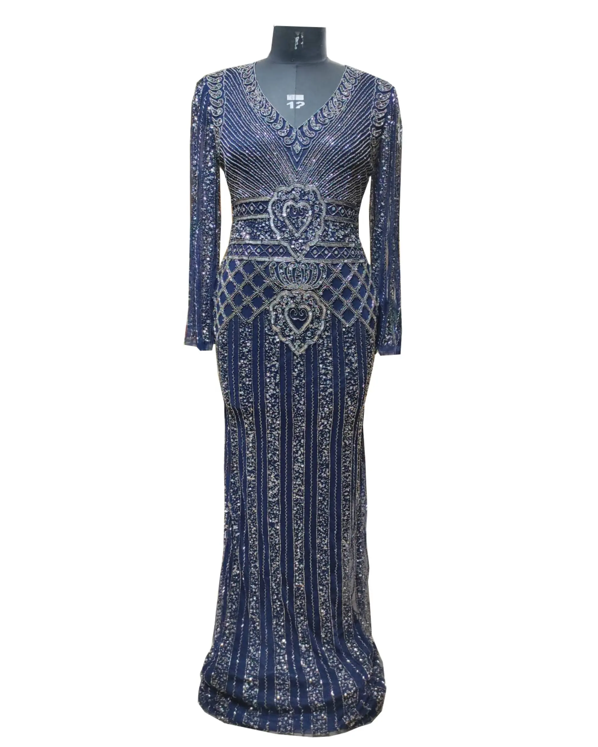 Long High quality Very Designer Wholesale Price Hand Beaded Hand Embroidery Customized Elegant Dress