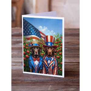 All American Labrador Retriever Whimsical A7 Carte de vœux Pack de 8 cartes vierges avec enveloppes Taille 5x7 - Product Image 2