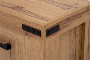 Mueble de Salón Moderno de Lujo Rústico de Madera Maciza con 2 Estantes, Puertas de Panel Plano, Mueble de Almacenamiento, Diseño Moderno de Casa de Campo - Product Image 4