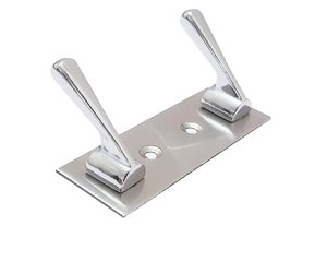 PROMIXO Duo Mount Stainless Steel Wall Hanger for Towels & <b>Coats</b> Double Hook Rack Heavy Duty Bathroom Bedroom Entryway Organizer - Product Image 6