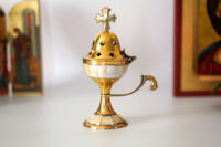 Gold-Messing Kirchenweihrauchbrenner - Authentische Perlmutt-Handwerkskunst - Umweltfreundlicher Handgefertigter Langlebiger Organischer 100% Natürlicher Weihrauch