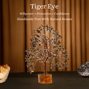 Árbol de la Vida de Cristal de Ojo de Tigre al por Mayor con Alambre Plateado, Piedras Curativas, Decoración para el Hogar - Product Image 4
