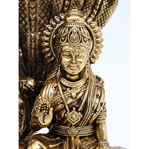 ประติมากรรมทองเหลืองคุณภาพดี5 "lakshmi & narayana นั่งอยู่บน sheshnag ผลิตภัณฑ์อวยพรขนาดเล็ก - Product Image 2